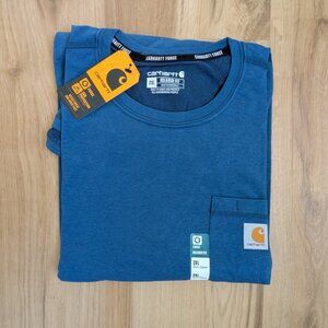 NWT Carhartt Force Relaxed Fit Pocket T-Shirt Blue XXL Workwear Tee